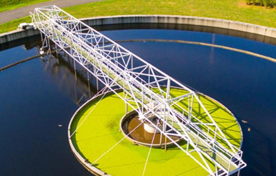 Top view of water treatment tank